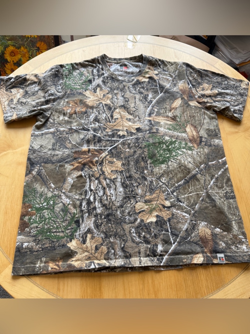 Russell Outdoors Realtree Camo T Shirt Mens 2XL Hunting Tee Graphic Back Logo